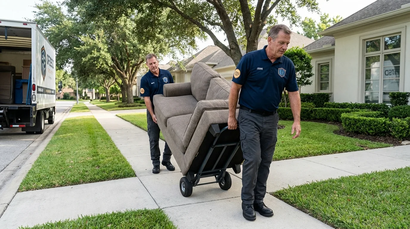 Local residential moving crew loading furniture in Richmond, MA